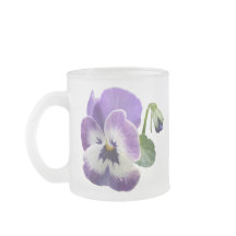 Blume für Oma Mattiert Glass Stiefmütterchen Kaffe