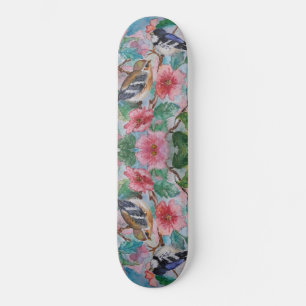 Blume für Paare Vogelarten - Skateboard - Malerei