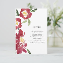 Blume für Red Peonies Aquarellfarben - Angaben Begleitkarte