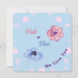 Blume für rosa oder blaue Wasserfarbe Einladung