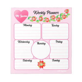 Blume für rosa Wochenplaner Notizblock