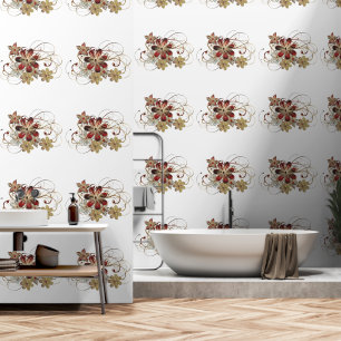 Blume für Rot- und Goldschmuck, farblich weiß Tapete