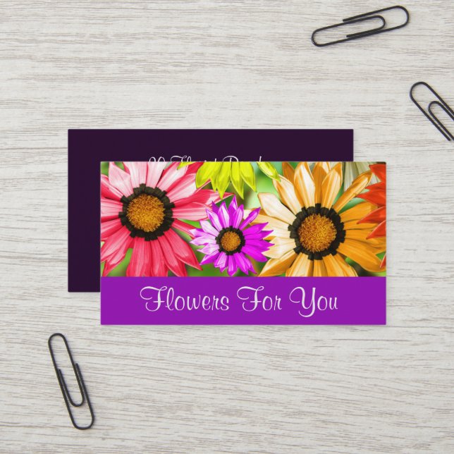 Blume für Sie im Floristenshop Visitenkarte (Vorderseite/Rückseite Beispiel)
