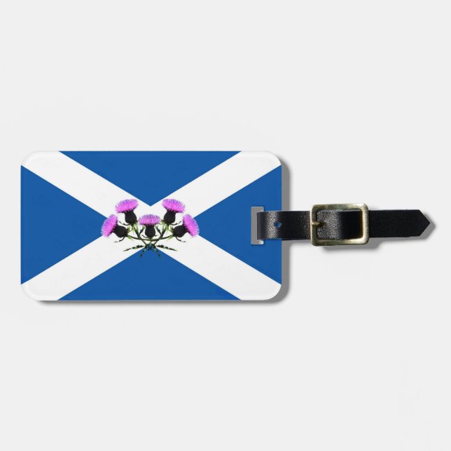 Blume für Thistle in Schottland/Kennzeichen von Sa Gepäckanhänger (Vorderseite horizontal)