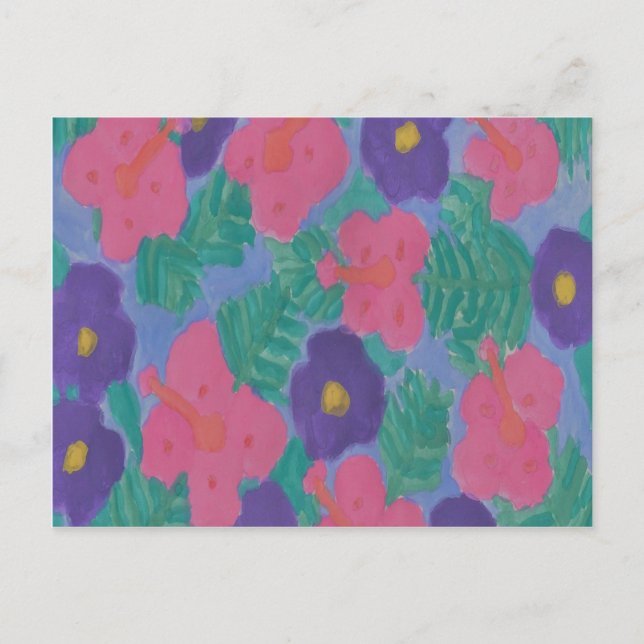Blume für tropischen Hibiskus Postkarte (Vorderseite)