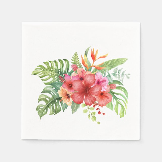 Blume für tropischen Hibiskus Serviette (Vorderseite)