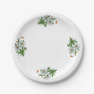 Blume für Tulips und Affodien Design 1 Pappteller