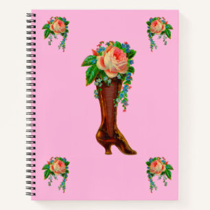 Blume für viktorianische Stiefelhaltung Notizbuch