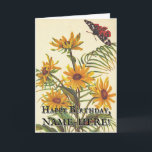 Blume für Vintages Aussehen, Moth Insect Geburtsta Karte<br><div class="desc">Die Vorderseite dieses Vintag aussehenden Geburtstagskarten-Designs zeigt eine Darstellung von Blume und einem Motten wie Insekt,  sowie einen individuellen Namen und eine Nachricht. Im Inneren befindet sich eine persönliche Geburtstagsgrüßbotschaft. Eine Geburtstagskarte wie diese kann dazu verwendet werden,  jemandem,  der seinen Geburtstag feiert,  eine Geburtstagsgrüße zu senden.</div>