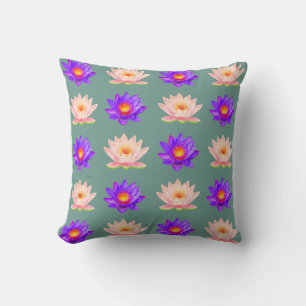 Blume für Violett und Rosa Lotus Kissen