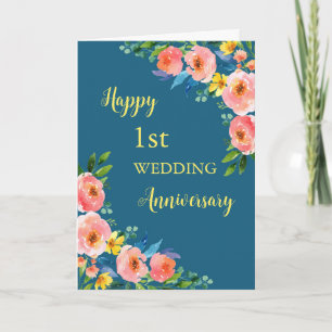 Blume für Wasserfarben 1. Hochzeitskarte Karte