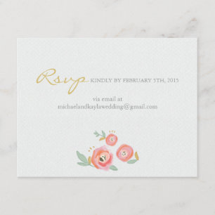 Blume für Wasserfarben - individuelle UAWG und Unt RSVP Karte
