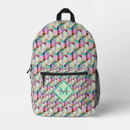 Blume für Wasserfarben-Kakteen Bedruckter Rucksack