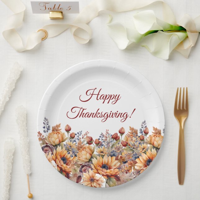 Blume für Wasserfarben Pappteller (Hochzeit)