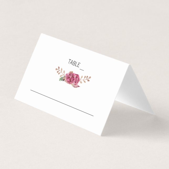 Blume für Wasserfarben Platzkarten Hochzeiten Visitenkarten (Vorderseite)