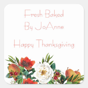 Blume für Wasserfarben Quadratischer Aufkleber