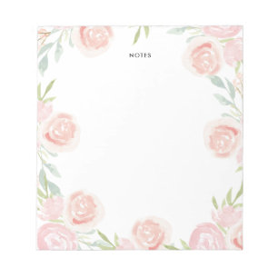 Blume für Wasserfarben Rosa Rosa Rose Notizblock