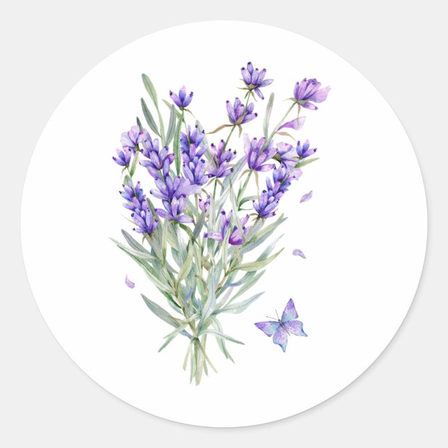 Blume für Wasserfarben Runder Aufkleber (Vorderseite)