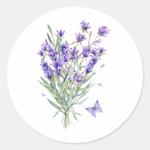 Blume für Wasserfarben Runder Aufkleber