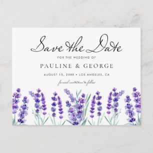 Blume für Wasserfarben Save the Date Postkarte