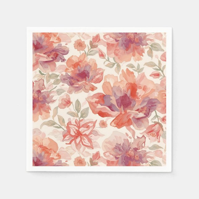 Blume für Wasserfarben Serviette (Vorderseite)