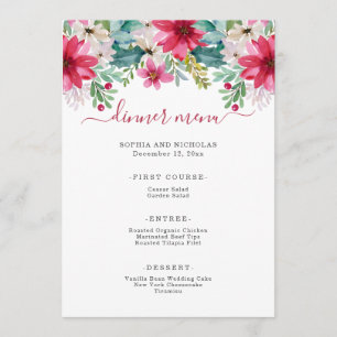 Blume für Wasserfarbenen Hochzeit Menükarte
