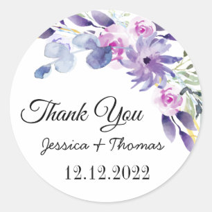 Blume für Wasserfarbenpeere Danke, Gastgeschenk Ho Runder Aufkleber