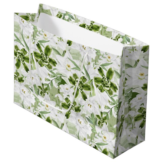 Blume für Weißwasser 2 Große Geschenktüte (Vorderseite Schrägansicht)