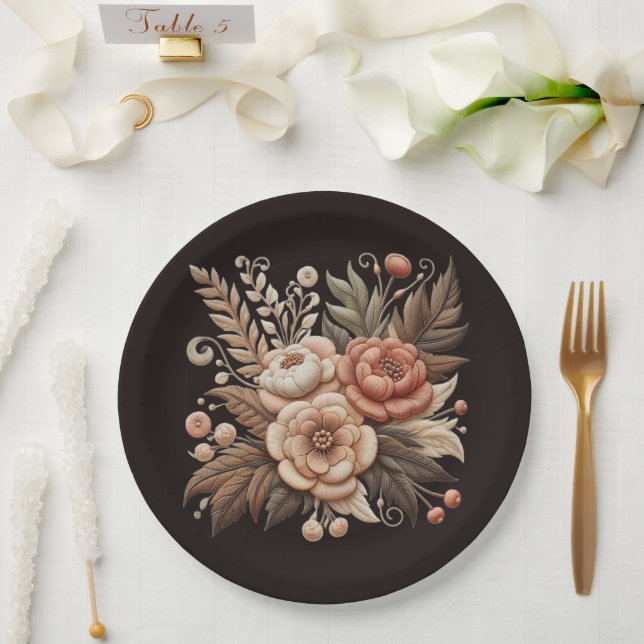Blume für Western in Ländern Pappteller (Hochzeit)