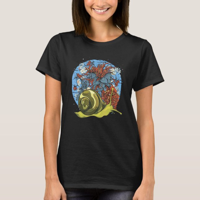 Blume Garden Gastropod Sluggish Animal Slug Flor T-Shirt (Vorderseite)
