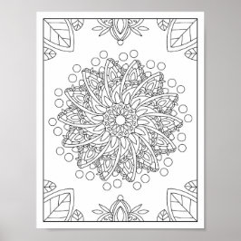 Blume Garden Mandala Coloring Poster