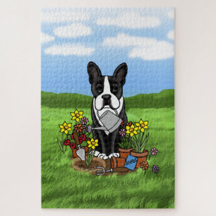 Blume Gardener Boston Terrier (schwarzer Niedliche