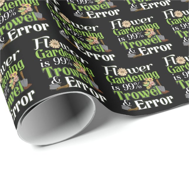 Blume Garening Trowel Error - Gardener Puff Geschenkpapier (Rolleneckpunkt)