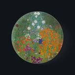 Blume Garten klimt gustav Hütte Button<br><div class="desc">Ein klassisches Kunstwerk von Gustav Klimt,  Hütte Garden,  Bauergarten,  1907,  ist ein nahes Blumengarten,  ein buntes Blumengemälde.</div>