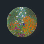 Blume Garten klimt gustav Hütte Button<br><div class="desc">Ein klassisches Kunstwerk von Gustav Klimt,  Hütte Garden,  Bauergarten,  1907,  ist ein nahes Blumengarten,  ein buntes Blumengemälde.</div>