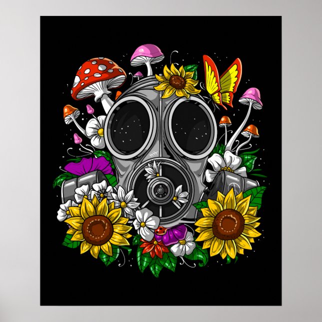 Blume Gasmaske Poster (Vorne)