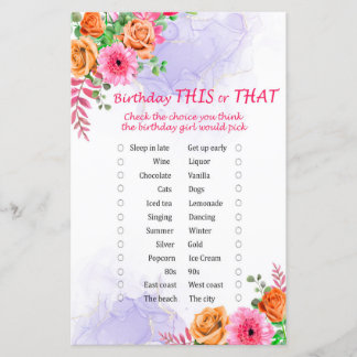 Blume Geburtstag dieses oder jenes Spiel