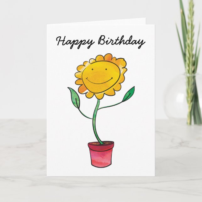 Blume Geburtstagkarte Karte (Vorderseite)