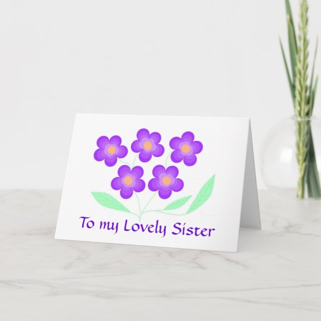 Blume Geburtstagskarte Schwester. Karte (Vorderseite)