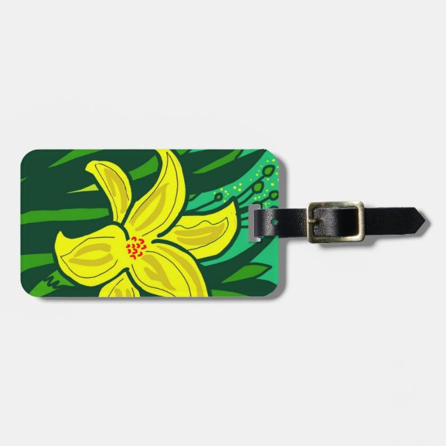 Blume gelb gepäckanhänger (Vorderseite horizontal)