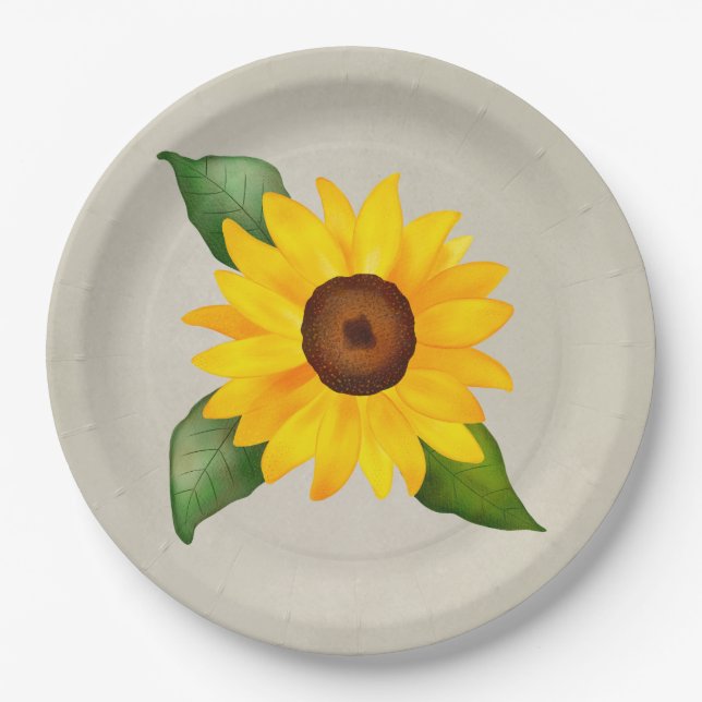 Blume Gelb Pappteller (Vorderseite)