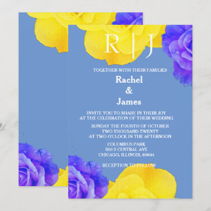 Blume Gelbe Blütenblütenblüte Hochzeit Einladung