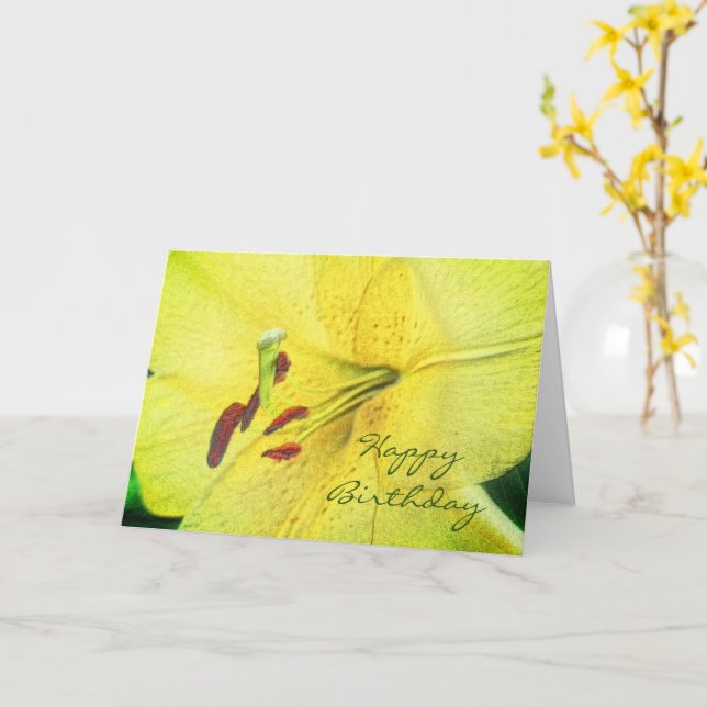 Blume Gelbe Lilie Art Geburtstag Karte (Gelbe Blume)