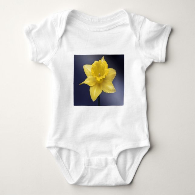 Blume Gelbe Narzisse Aquarellfarbe Baby Strampler (Vorderseite)