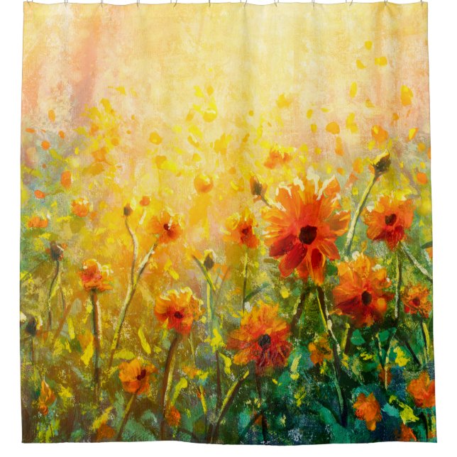 Blume Gemälde Gemälde Gemälde Gemälde Gemälde Duschvorhang (Vorderseite)