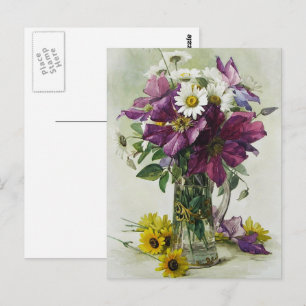 Blume Gemälde von Paul de Longpré Muttertag Postkarte