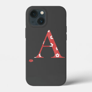 Blume Gemustert Letter A (rot & dots) Case Mate i