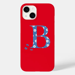 Blume Gemustert Letter B (blau & dots) Case-Mate i iPhone 14 Hülle