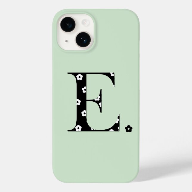 Blume Gemustert Letter E Case-Mate iPhone Fall 14 Hülle (Rückseite)