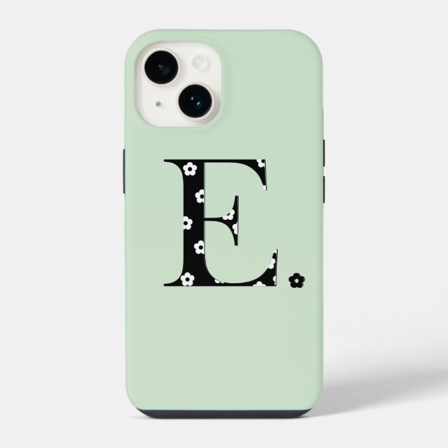 Blume Gemustert Letter E Case-Mate iPhone Fall 14 Hülle (Rückseite)